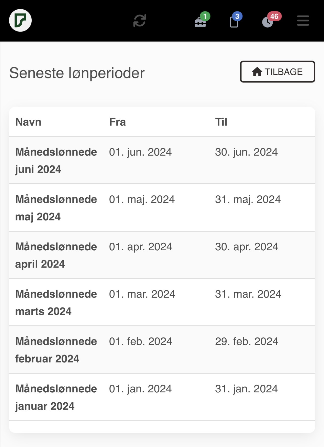 Se tidligere lønperioder