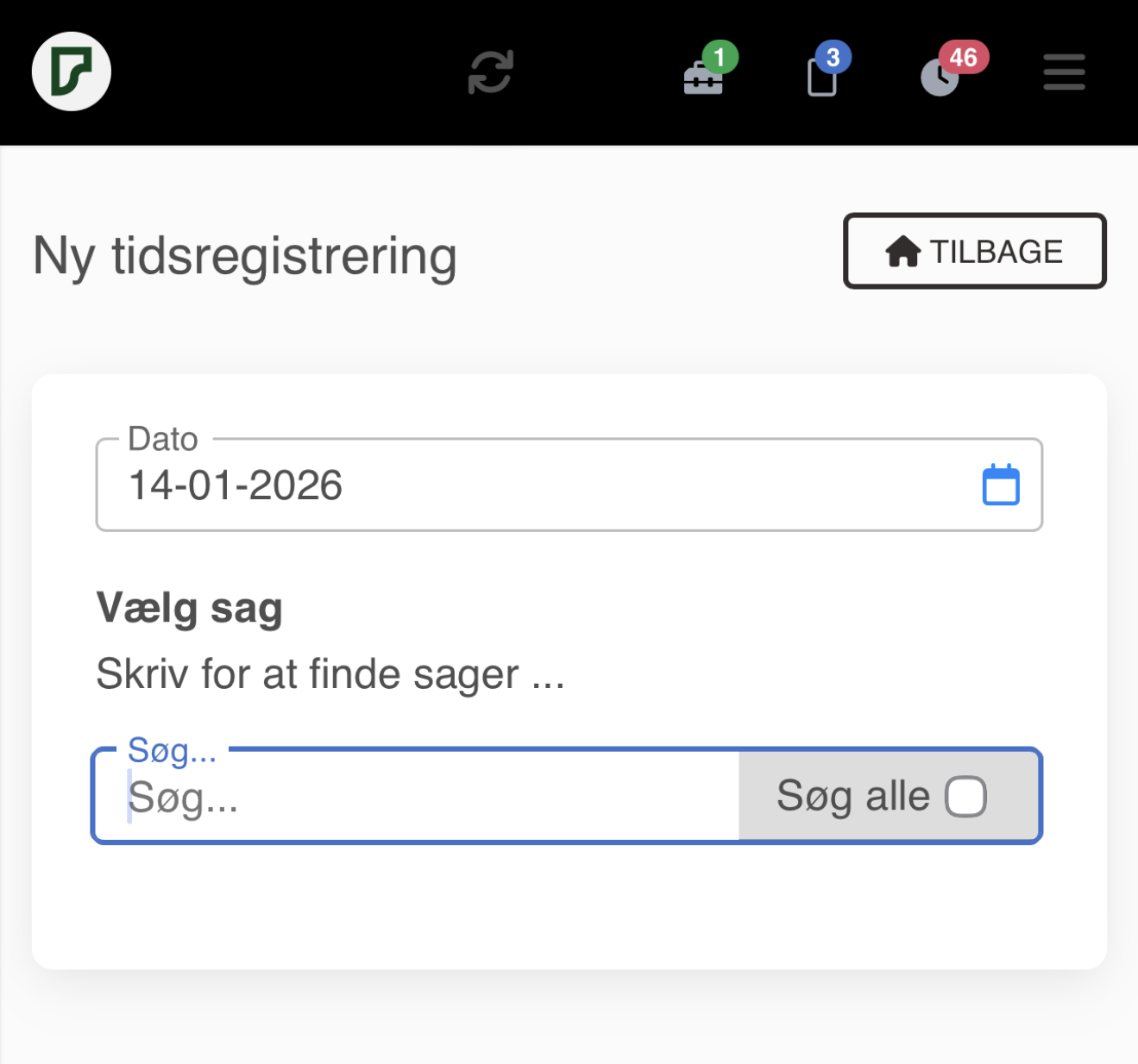 Søg i sager