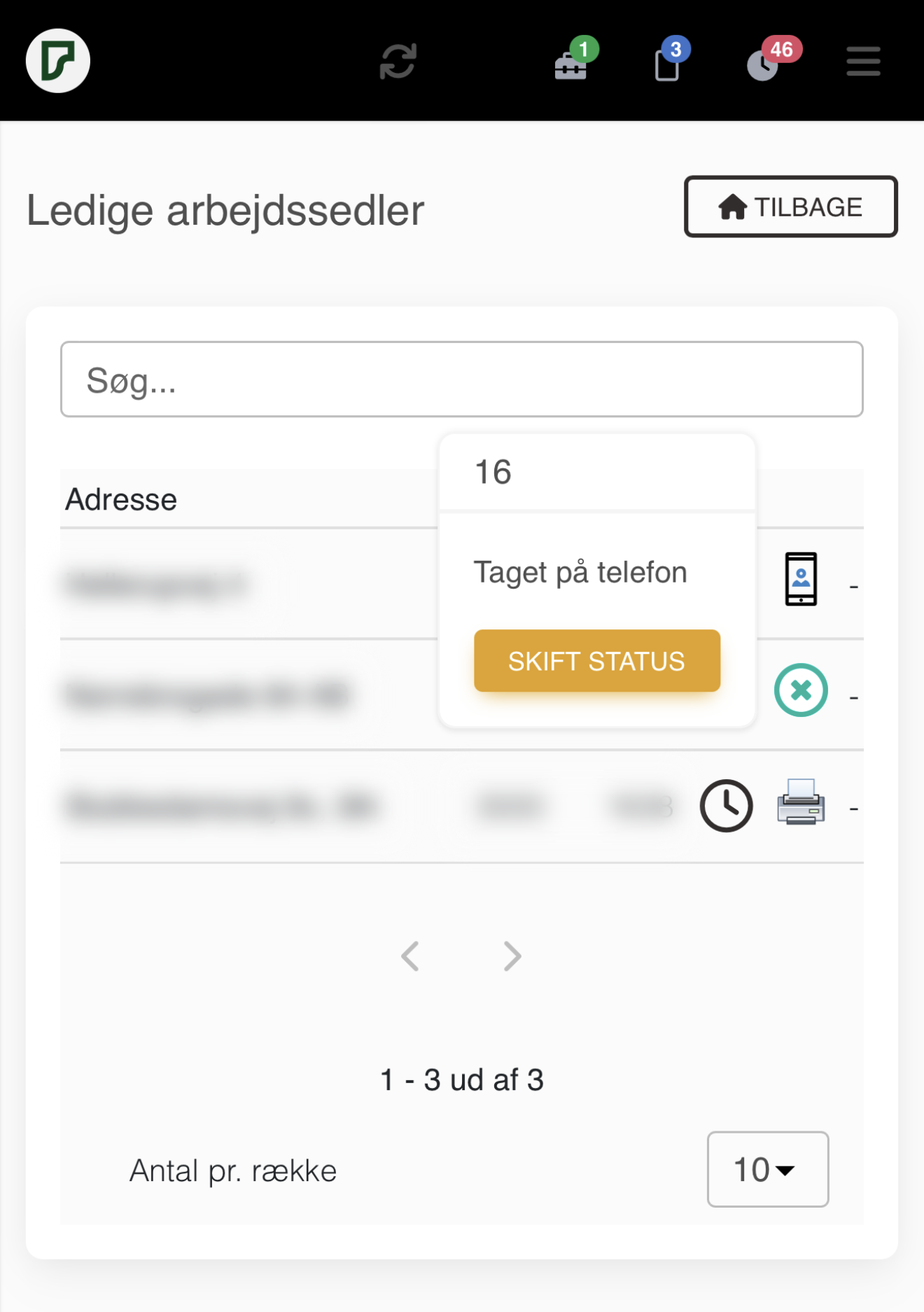 Skift status-knap