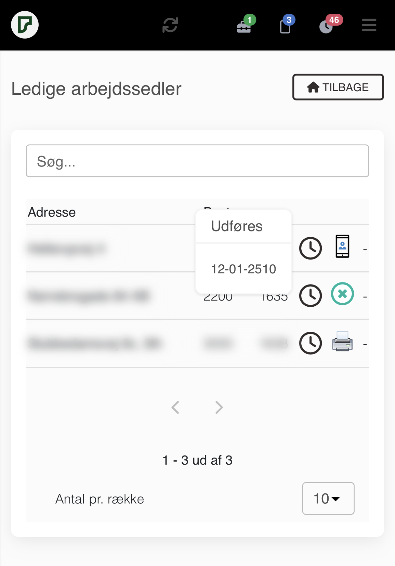 Detaljer om arbejdsseddel