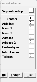 Importindstillinger