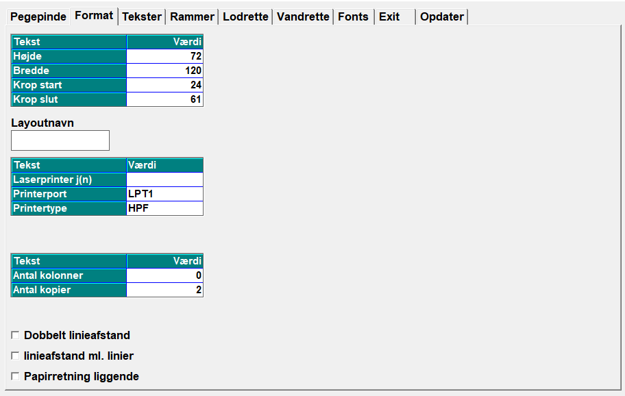 Oversigt over layout systemet